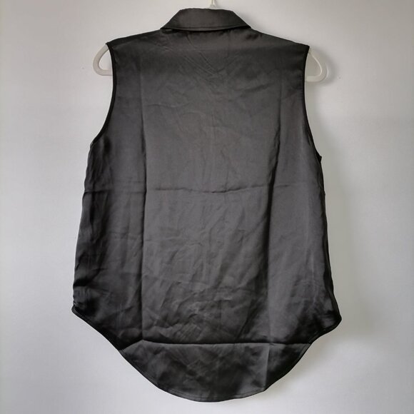 Rachel Zone Los Angeles New York Women's Black Collared Sleeveless Shirt Size M - Picture 4 of 6